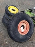 Set of tractor turf tires and 2 jd implement tires