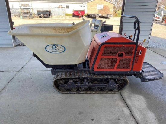 Canycom dump buggy on rubber tracks, model SC75, 1650 lb cap., gas 595 hrs