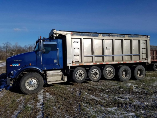 2002 Kenworth dump truck Model T80, 21 alum bed with tarp & SS liner, 6 axel