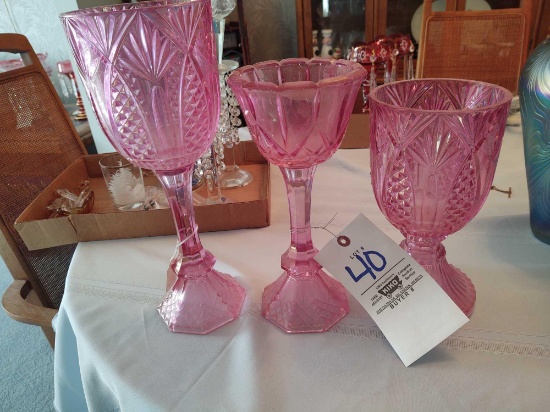 3 Pink Vases