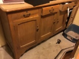 Wood Cabinet and Contents Inside