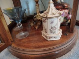 Bohemian Style Decanter Set, Oriental Music Box, Urn & Martini Glasses