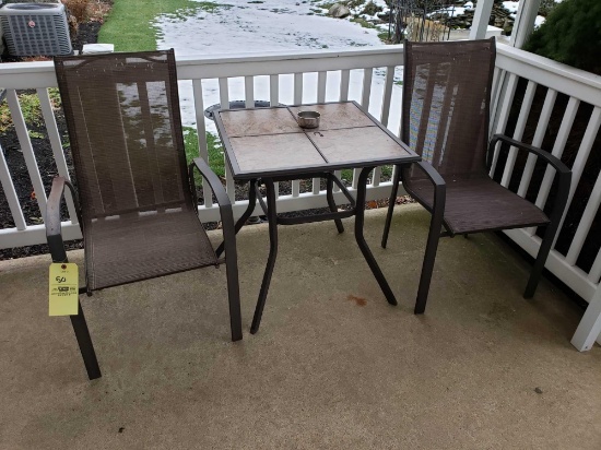 Two Patio Chairs and Table