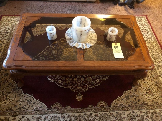 Glass Top Coffee Table and Two Endstands