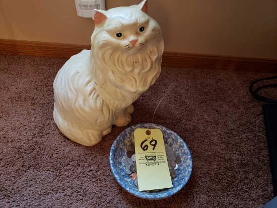 Cat Coin Bank with Loose Change
