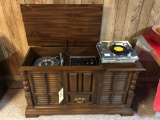 Zenith Console Stereo Turntable, Vinyl Records