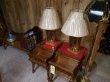 Matching Coffee Table and End Stands, Lamps