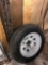 Spare trailer tire, tire chains