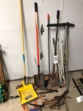 Lawn tools, trimmers, T square, floor scrapper