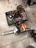 Stihl MS260 chainsaw, sharpener, oils, etc.