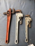 (2) Ridgid alumn. 14in and 18in pipe wrench, Ridgid 18in pipe wrench