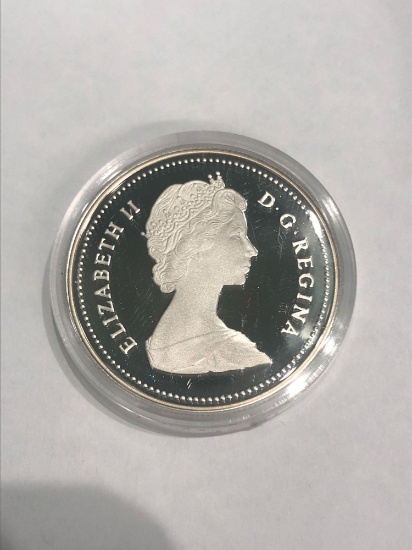 Canadian silver dollar coin 1987