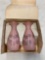 Anchor glass mid century pink vases
