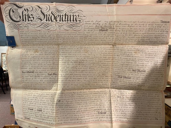 1859 indenture 23x 28? paper