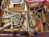 2 boxes of hand tools, hammers, saws, pry bars