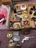 Belt Buckles, Toy Guns, Paper Weight, USN Compact, Modern and Vintage Lighters