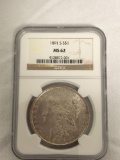 1891 silver dollar coin S professionally graded