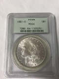1891?O liberty silver dollar coin