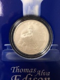 Thomas Edison silver dollar coin