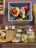 1 flat and 1 small box electrical items, auto parts small, bulbs etc