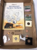 US pennies, dimes, nickels