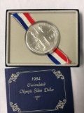 1984 Olympic silver dollar coin