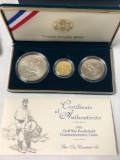 1995 Civil War commemorative set, gold, silver