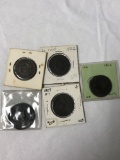 5 large cent coins
