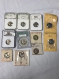 11 US quarter coins