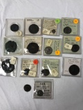 14 various antique foreign coins artifacts