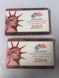 2 sets of silver US proof 2004, 2005