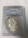 Silver dollar coin 1893 O professionally graded