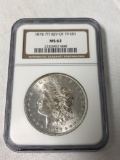 1878 silver dollar coin professionally graded
