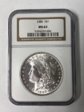 1886 silver dollar coin MS 63