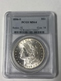 1886 S silver dollar coin MS 64