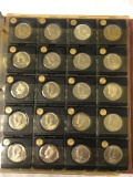 Album of 78 half dollar coins 1976-2000, 1955, 1957, 1961