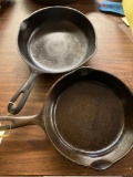 2 number 5 cast iron skillets Wagner ware 8 inch