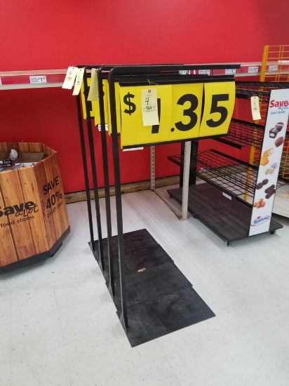 4 pricing display stands, 60 inches tall