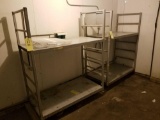 2 industrial carts on casters, each 4.5ft wide