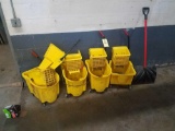 Mop buckets and snow shovel