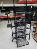 2 wire rack displays, one with casters