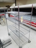 Chrome wire rack on casters, 69 inches