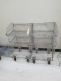 2 sections of stacking wire frame baskets