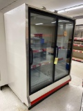 Hussmann 2 glass door freezer with 2 end caps