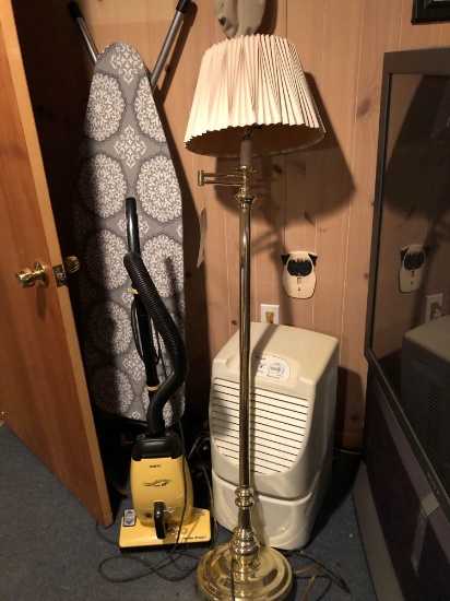 Dehumidifier, vacuum, floor lamp, and ironing board