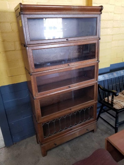 Oak 5 section stack bookcase