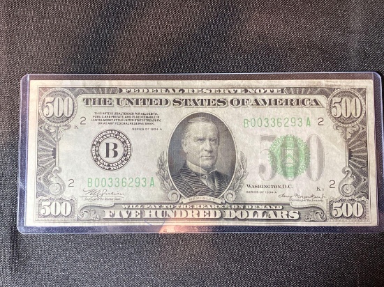 1934 $500 US Federal Reserve Note