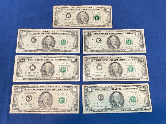 1974 $100 US Federal Reserve Notes