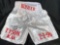 Buster Douglas signed boxing shorts, size XL, Red Carpet Authentics COA #12062.