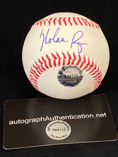 Nolan Ryan signed Rawlings baseball, InPerson Authentics COA #994137.
